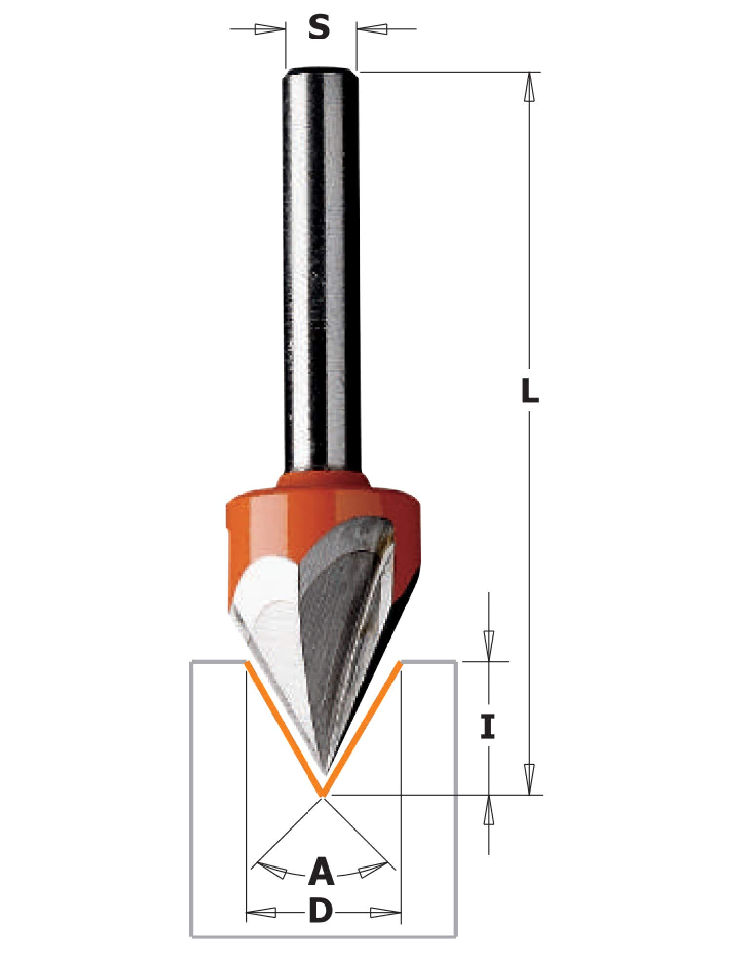 CMT ORANGE TOOLS 758.001.11 - LASERPUNKT-FRÄSER 60° HM Z3 D=13X11 S=6