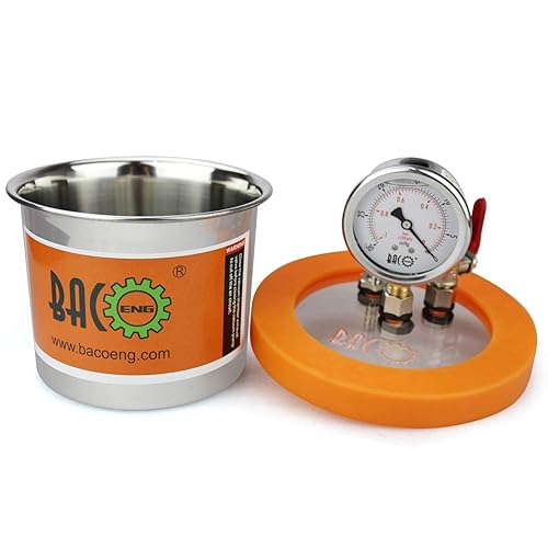 Miniatura 2 de BACOENG Cámara de desgasificación al vacío de trampa de resina de acero inoxidable de 1.2 cuartos (3 galones1.2 QT2 QT disponible)