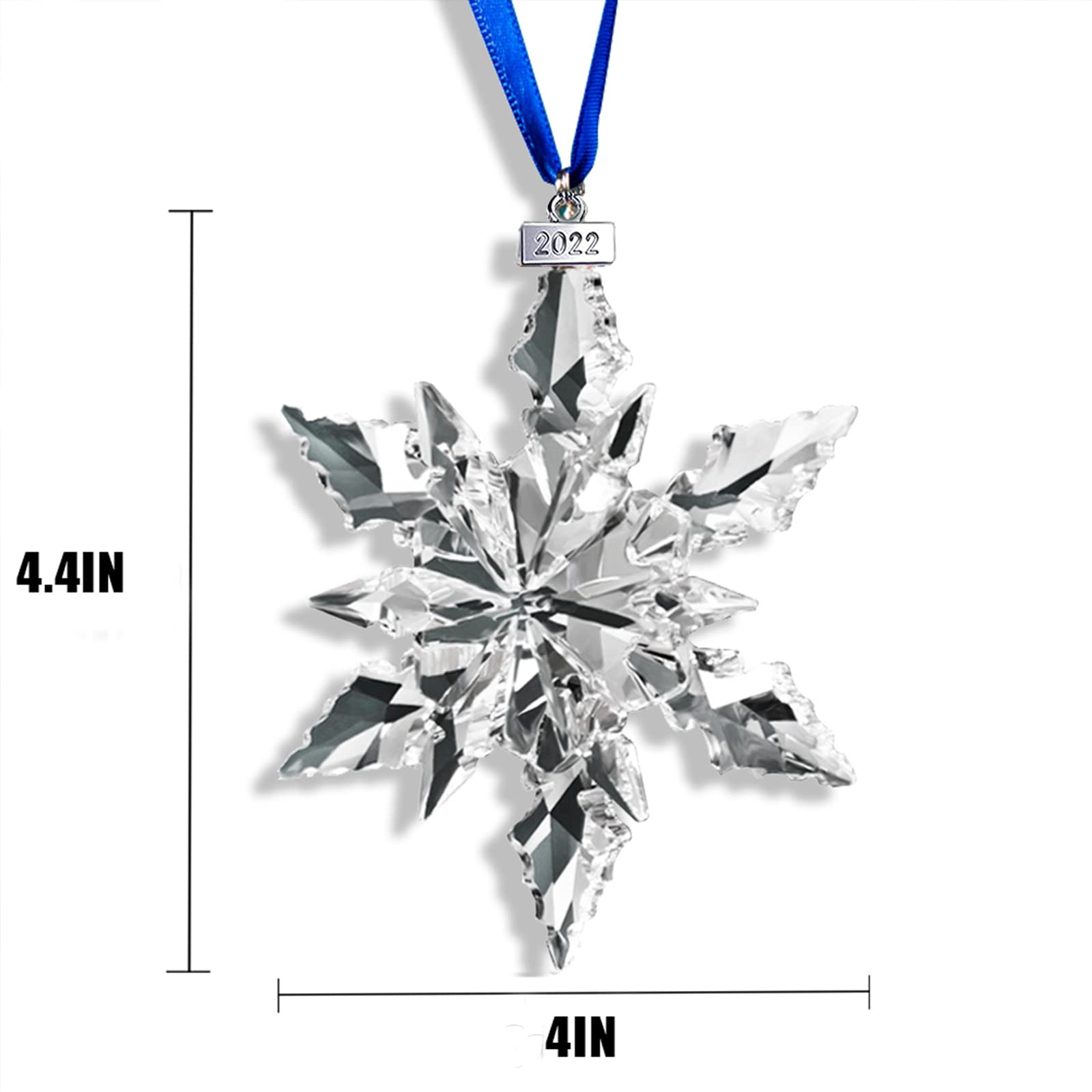 XIANGBAN 2022 Edition Snowflake Pendant Christmas Tree Crystal Decor Christmas Ornaments Home Gifts (2022-Transparent)