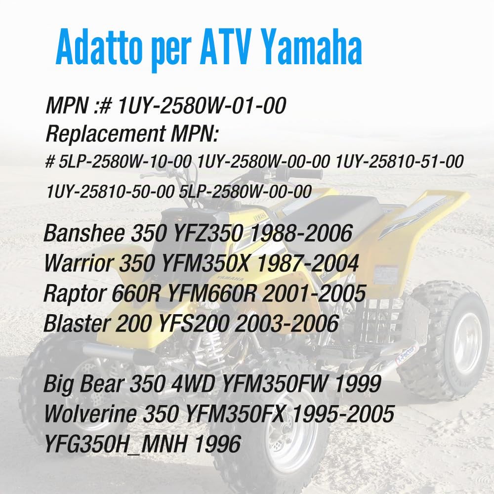 Pinza Freno Posteriore per Yamaha Banshee 350 YFZ350 Warrior 350 YFM350X Wolverine 350 YFM350FX Raptor 660R YFM660R con Freno di Stazionamento & Pastiglie dei Freni