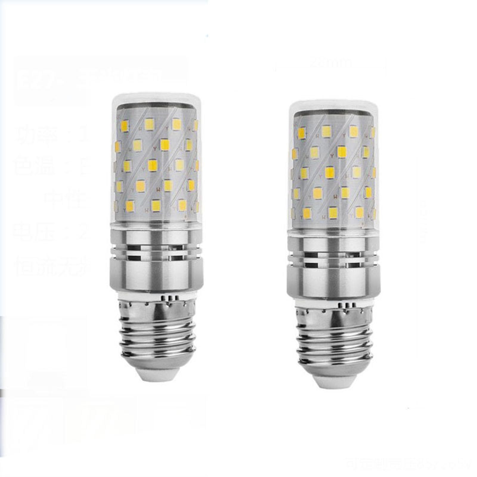 yayutelight 2-Pack 12W LED Corn Screw Bulbs,100W Incandescent Bulbs Equivalent Energy Saving LED Bulb for Chandelier, Wall Lamp, Floor Lamp (Natural White, E27 Base)