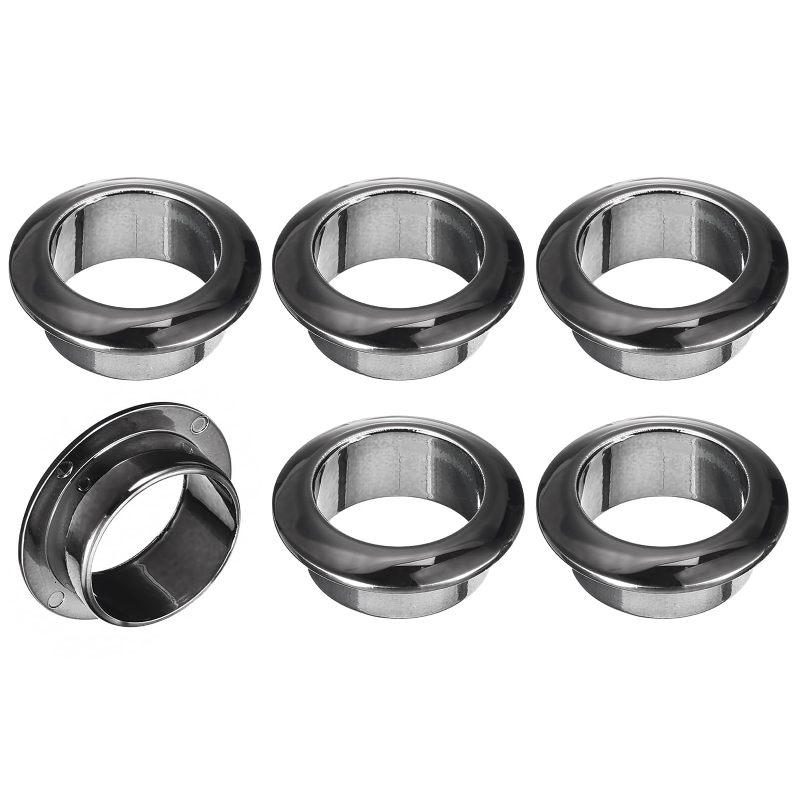 TA-VIGOR 6Pcs ABS Desk Cable Hole Covers, 1 inch(25mm) Wire Cord Organisers for Office Desks & Worktops, Neat Cable Management – Black
