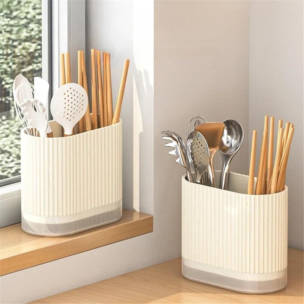Porte-ustensiles, Porte-Couteaux, Porte-ustensiles, égouttoir ménager, Support Mural for Vaisselle de comptoir, Bloc à Couteaux(White)