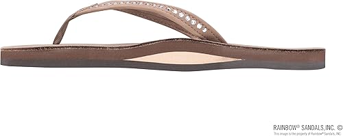 Miniatura 2 de Rainbow Sandals Mujer de una sola capa de cuero de primera calidad con correa estrecha de cristal Swarovski