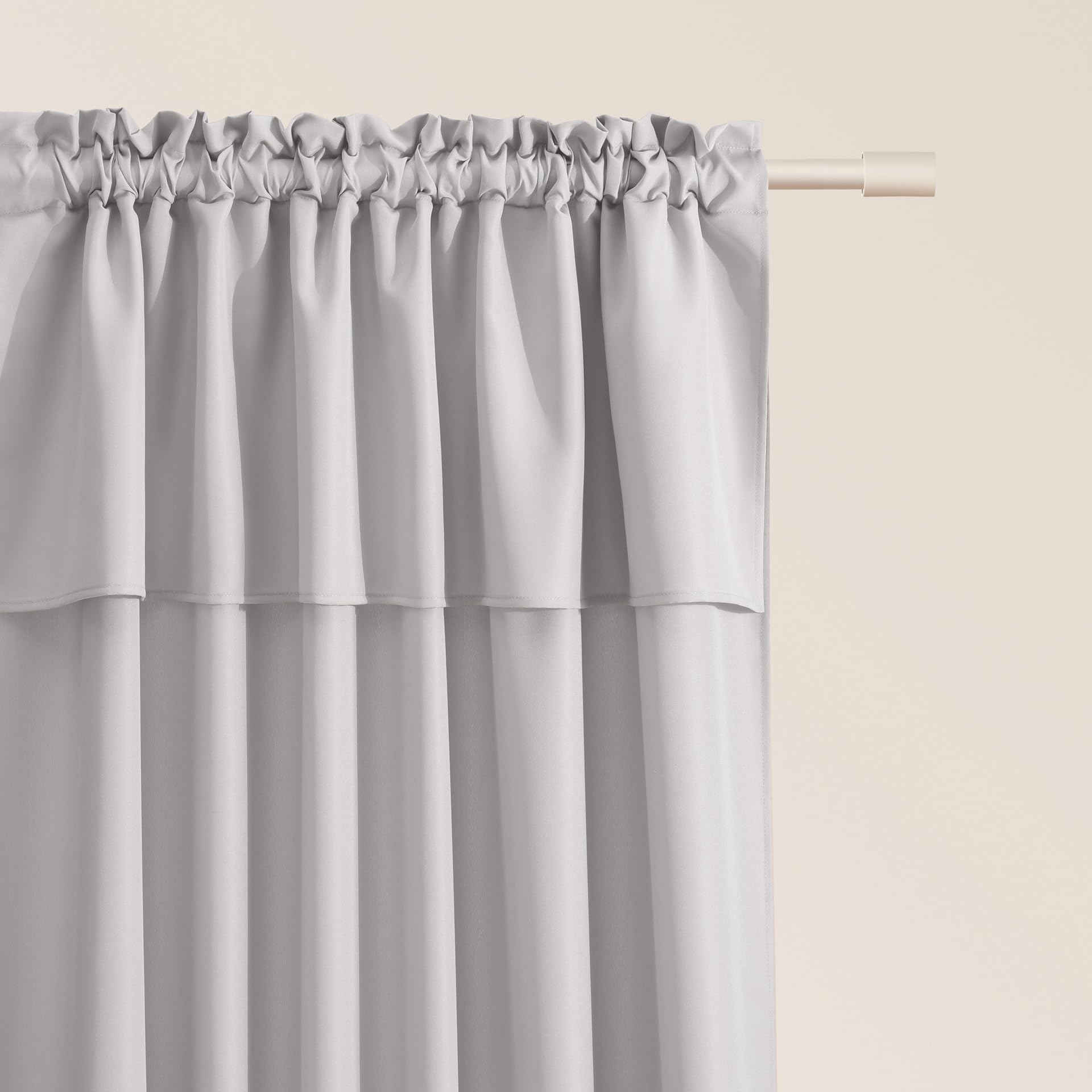 ROOM99 Mia Curtain with Ruffle Tape, 140 x 260 cm, Width x Height Sliding Curtains, Modern Curtain, Living Room, Bedroom