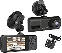 Kit Câmera Veicular Tripla De Segurança Para Carro Taxi Uber 99 Full Hd Gravadora + Cartão Memória 32GB