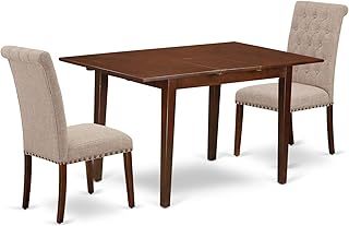 East West Furniture NOBR3-MAH-04 3 Piece Dini...,