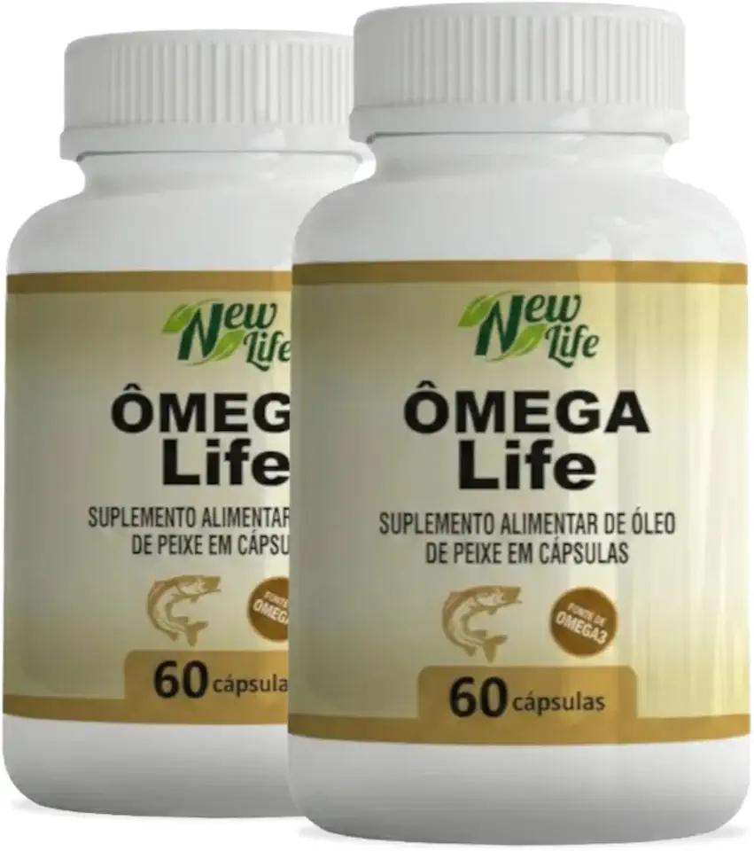 Ômega 3 Ômega Life 1050mg com EPA 540mg e DHA 360mg – 120 Cápsulas para Saúde do Coração, Cérebro e Bem-Estar. (Kit 2x Unidades)