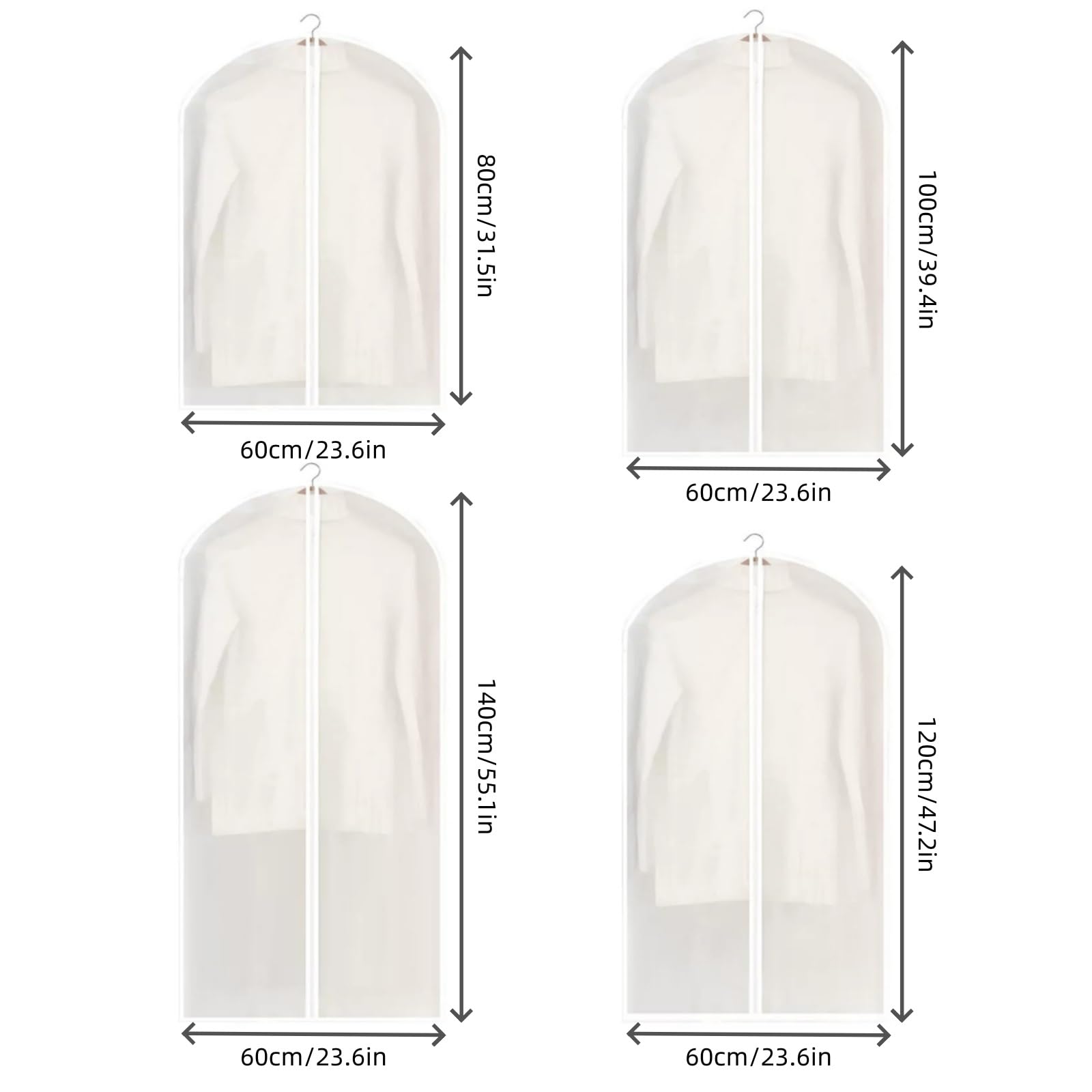 Funda Protectora for Traje, Funda for Prenda con Cremallera
