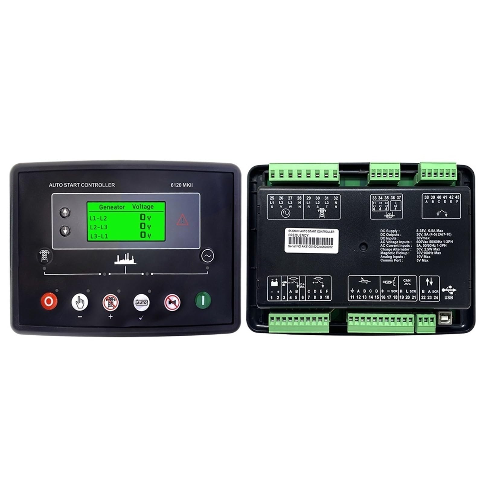 ZXAOMMBEA DSE6120 MKII Auto Stop Generator Controller Panel Control Module Diesel Genset Spare Parts DSE6120MKII