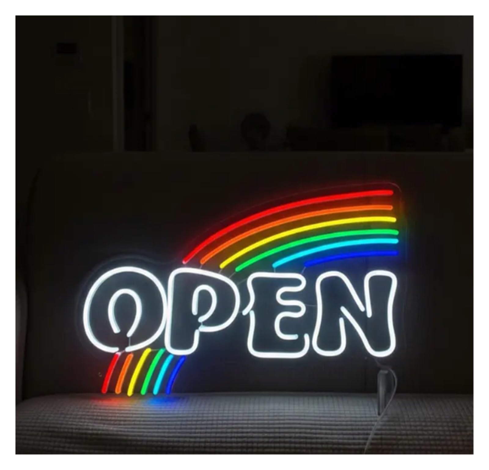 XENITE Luci al Neon Da Parete Insegna Al Neon Arcobaleno APERTA Dimmerabile