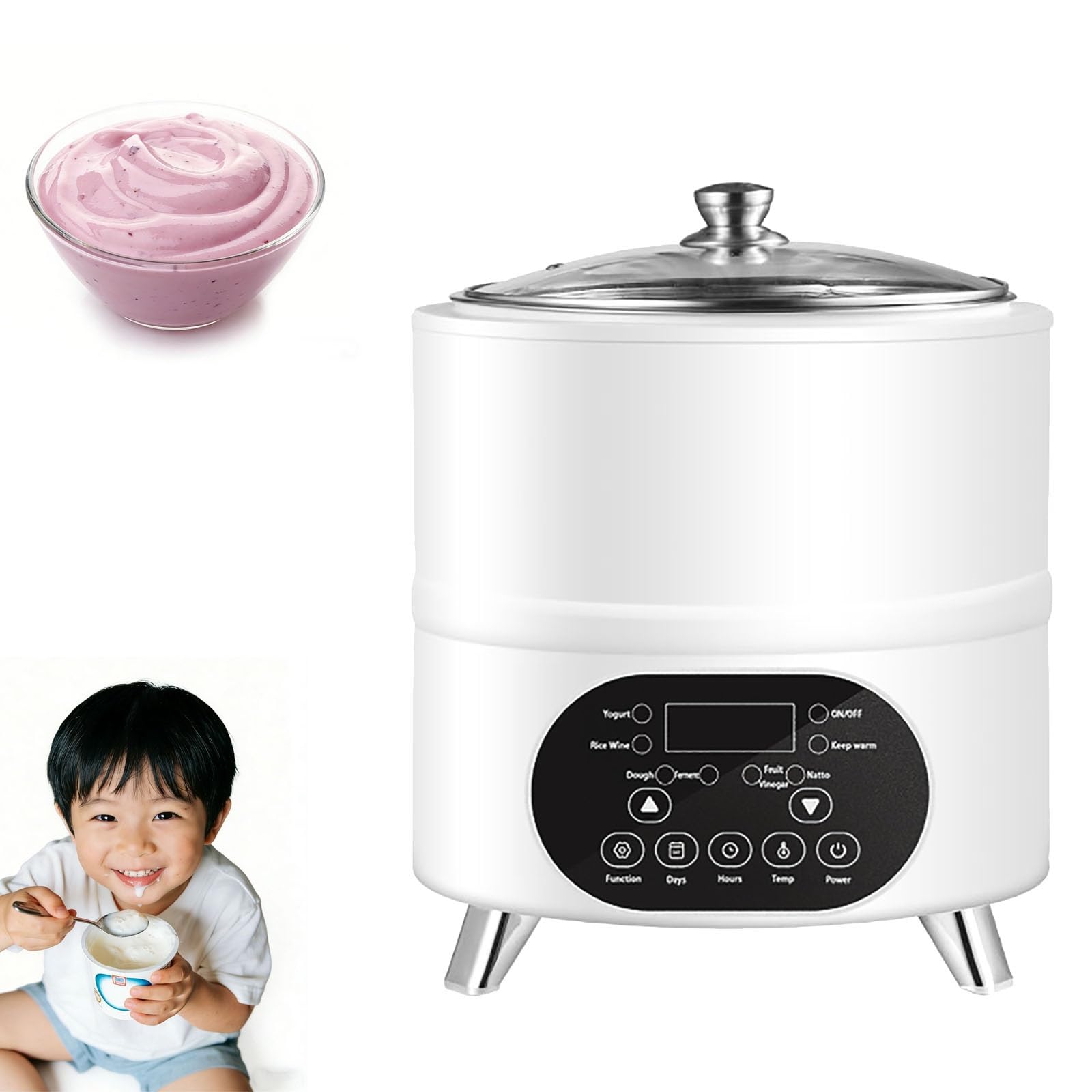 YXYLJOZ Commercial Smart Yogurt Maker,Large Capacity Automatic Multi-Function Fermentation Machine for Home & Business Use?,for Fruit Vinegar, Yogurt, Natto (12l)