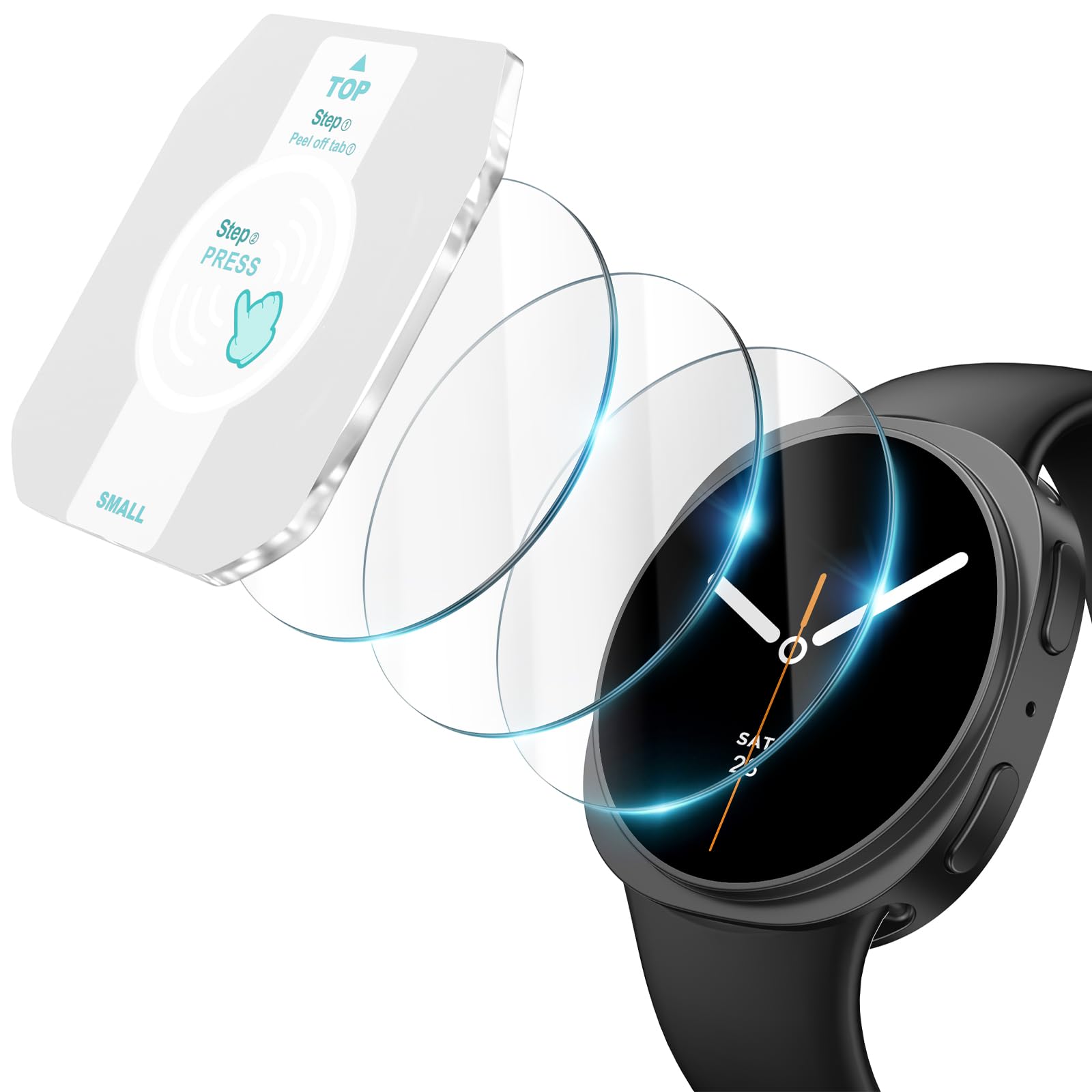 Misxi 3 Stück Gehärtetem Glas Displayschutz Kompatibel mit Samsung Galaxy Watch 8