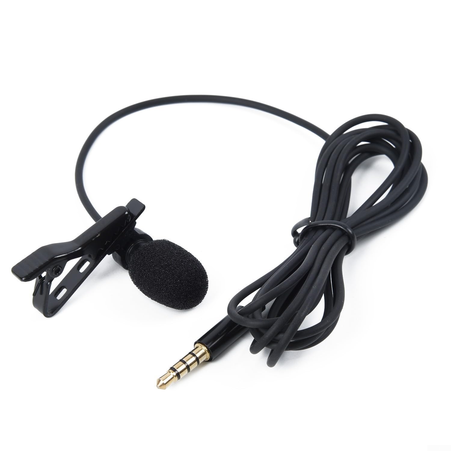 Micro cravate 3,5 mm à clipser pour téléphone portable, PC, tablette, enregistrement omnidirectionnel avec protection contre le vent et étui