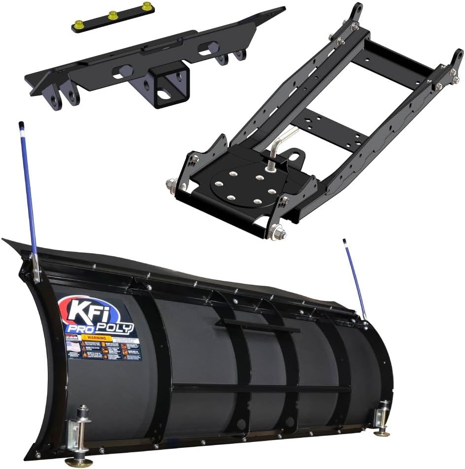KFI UTV 66" Snow Plow Kit, Steel Blade, Compatible with Midsize and Fullsize Polaris Rangers Listed Below (105255)