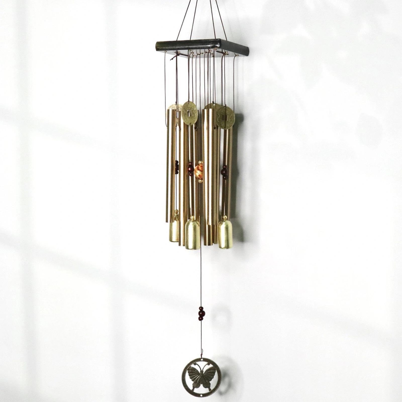 8Tube Deep Tone Wind Chimes, Hand-Tuned Aluminum Zen Garden Wind Chime for Patio & Outdoor Decor, Soothing Memorial Gift with Butterfly Pendant for Mother
