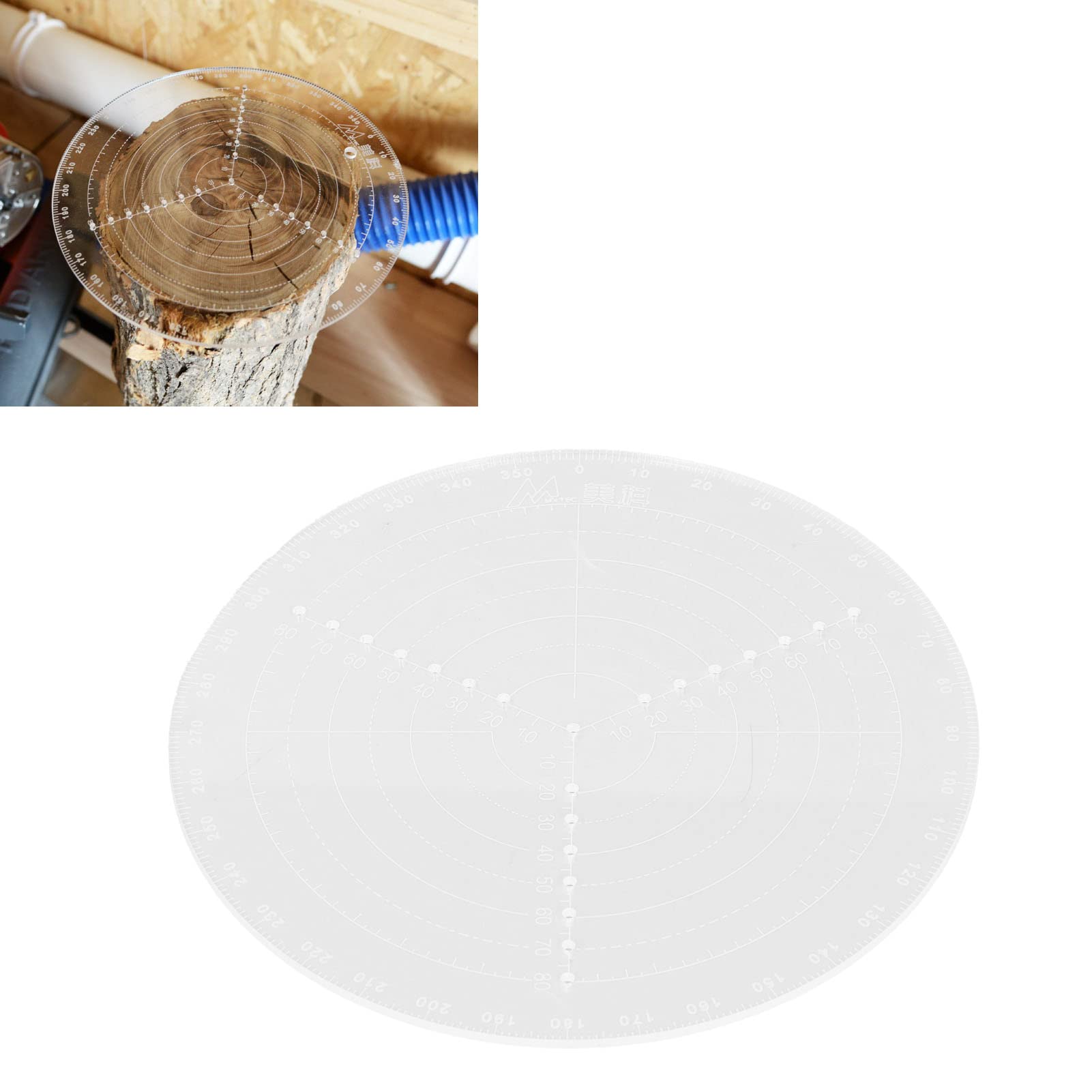 Bussola Per Tornio Legno 8 Pollici - Righello Di Centraggio In Acrilico Trasparente Per Lavorazione Legno - Foto 2