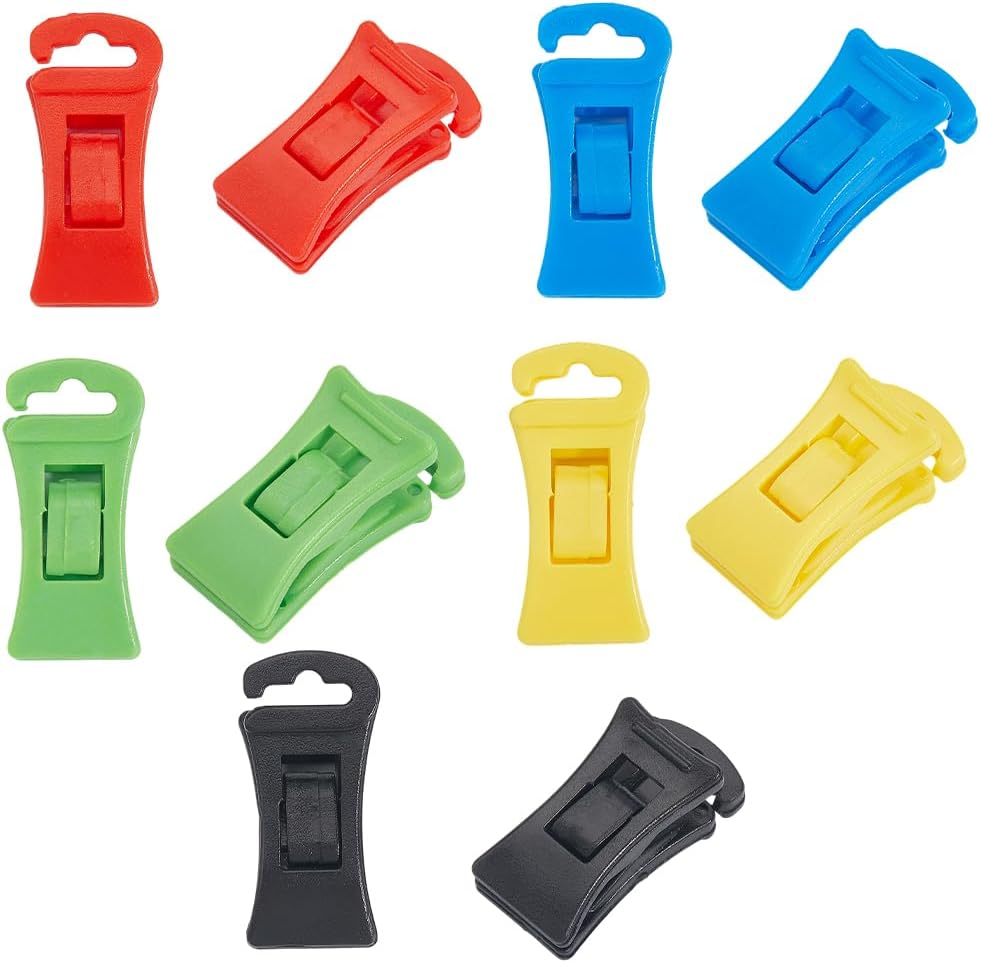 CREATCABIN 25Pcs 5Colors Sock Clips Multicolor Sock Holder Laundry Clips Non Slip Plastic Clothes Pins Multi Function Hanger Clips for Dryer Drawer Hang Sock Food Package Hat 1x0.5Inch