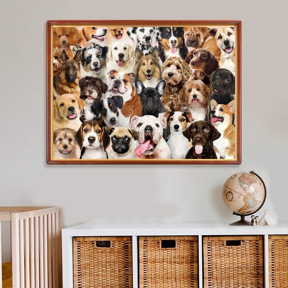Jigsaw Puzzles for Adults 1000 Piece Lovely Dogs 27.56 x 19.69 Inch Puzzles for Adults Educational Challenge 1000 Pieces Dog Puzzles for Adult - Image 2
