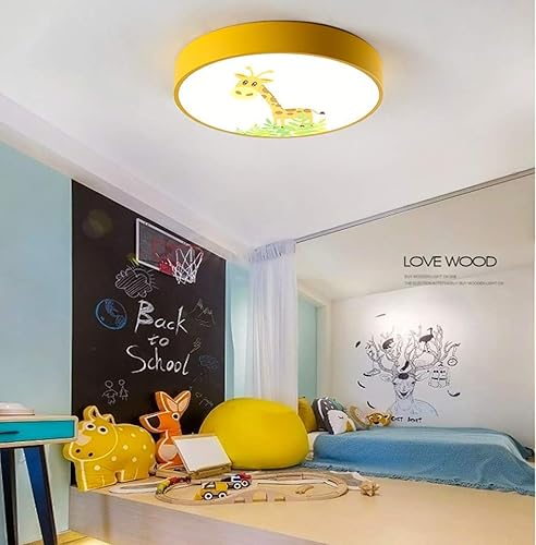 Miniatura 4 de LAKIQ Lámpara de techo regulable LED empotrada para habitación de niños con jirafa de dibujos animados, control remoto, lámpara LED acrílica cerca