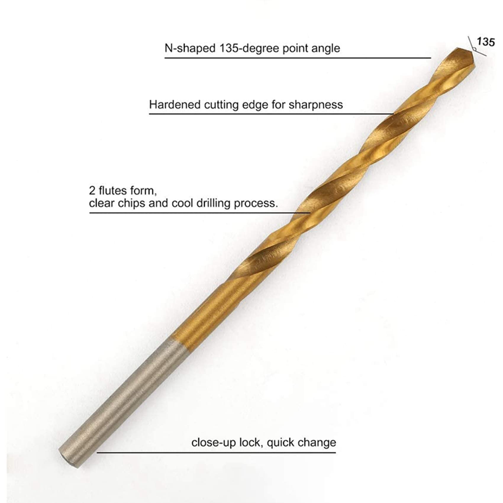 600 Piezas Juego de Brocas de Titaneo Brocas HSS para Metal, Acero, Madera, Plástico, Cobre, Aleación de Aluminio, 1 mm una 3.5 Mm