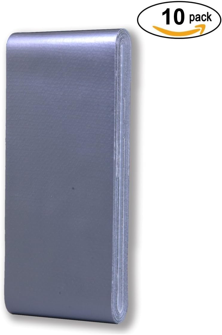 Travel Size Pocket Duct Tape 10-Pack | 1.88 inches x 5 Yards per Flat Pack (10-Pack, Silver)