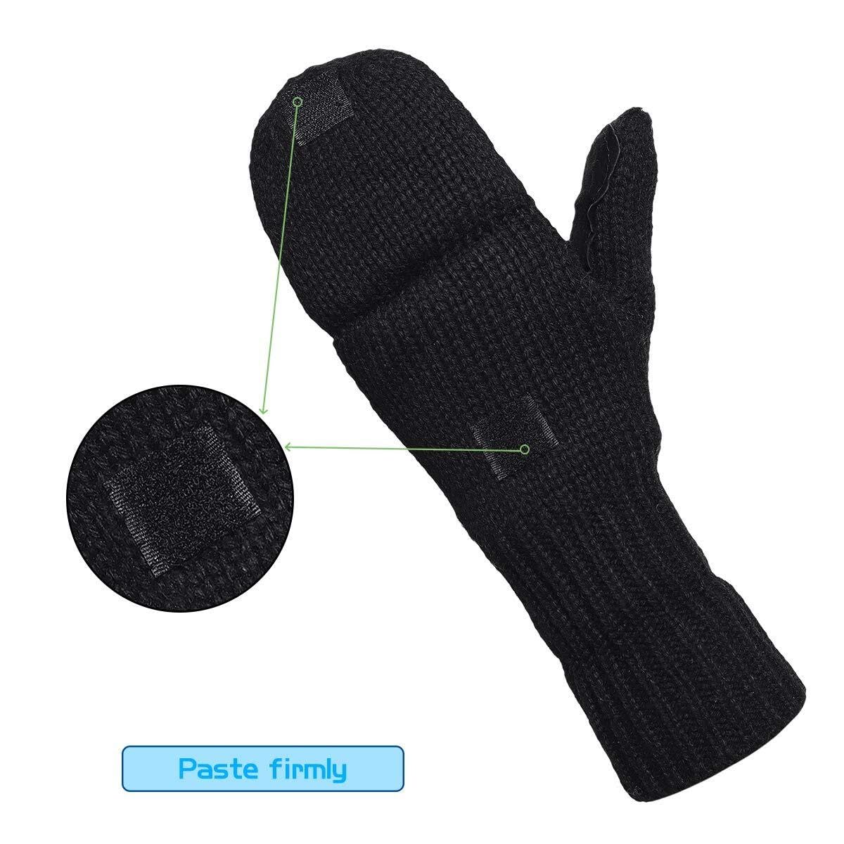 Guantes Viento Deportivos Guantes Sin Dedos De Punto Invierno Medio Dedo Convertibles Cálidos Unisex Regalos De Invierno