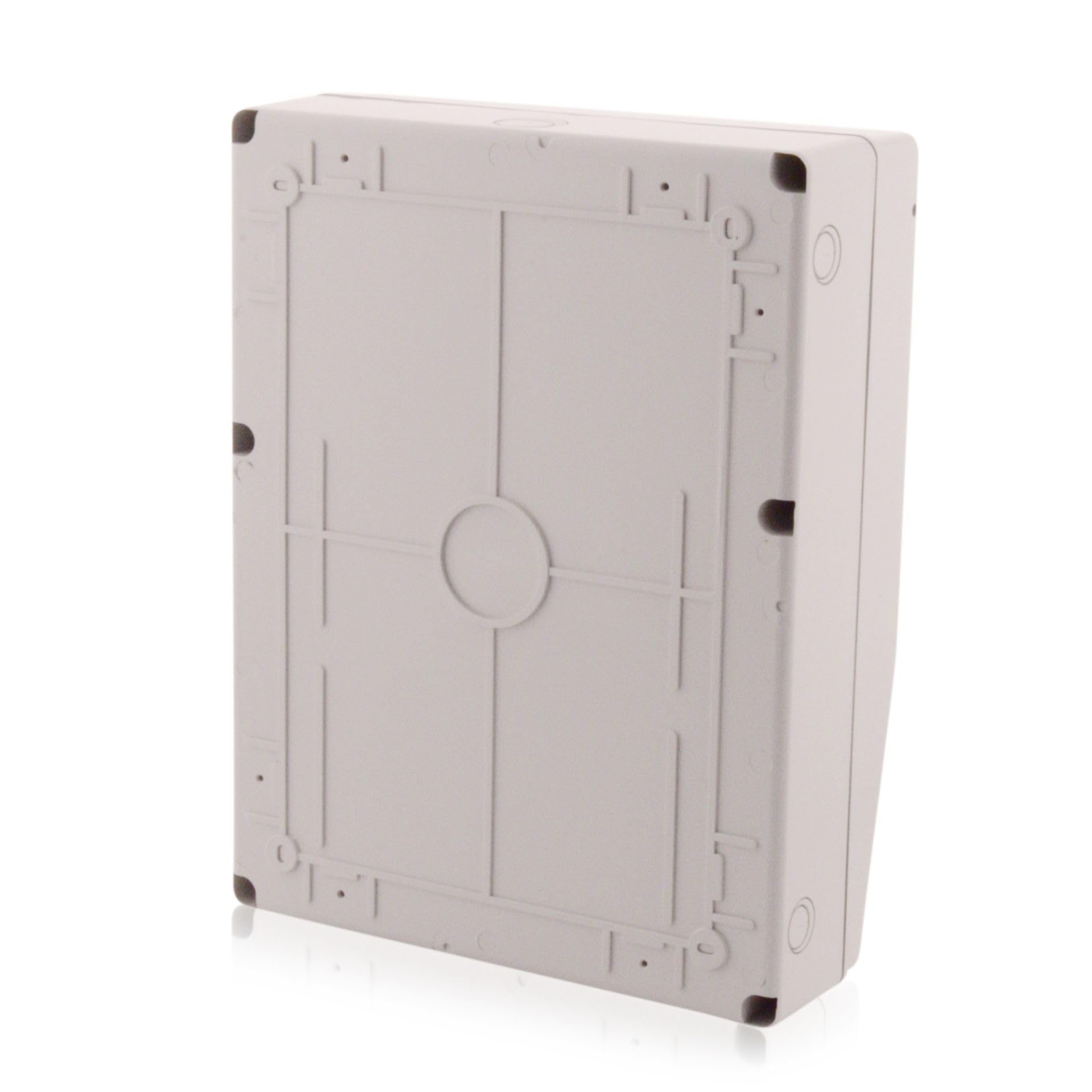 Intratec Baustromverteiler Aufputz Gehäuse IP65, 440x340mm, 6-8 CEE Steckverbindungen, Wasserdichtes Kunststoffgehäuse, UV-beständig, Außeneinsatz