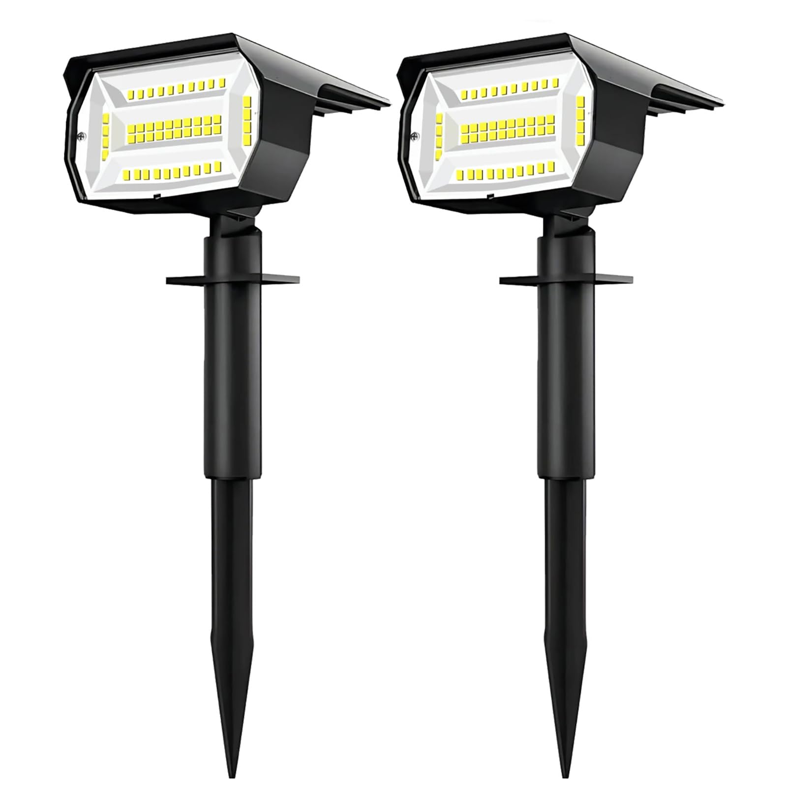 ZbOLi 2 Confezioni da Esterno 48 LED faretti solari paesaggistici 2 in 1, Tre modalità di Illuminazione faretti paesaggistici ad energia Solare, per Patio, vialetto, Stagno, terrazza