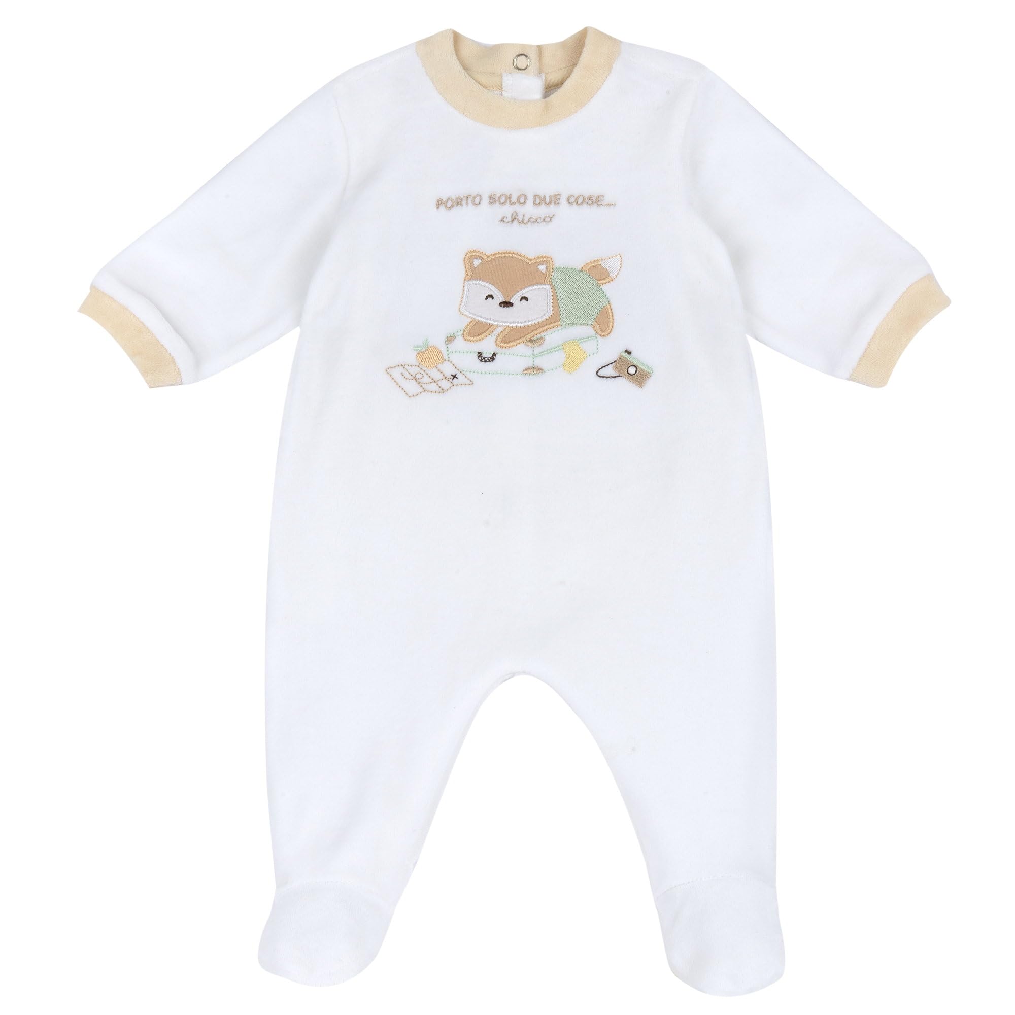Chicco En Douce Velours, avec Ouverture Pratique À L'entrejambe 261 Grenouillères Bébé garçon (lot de 1)