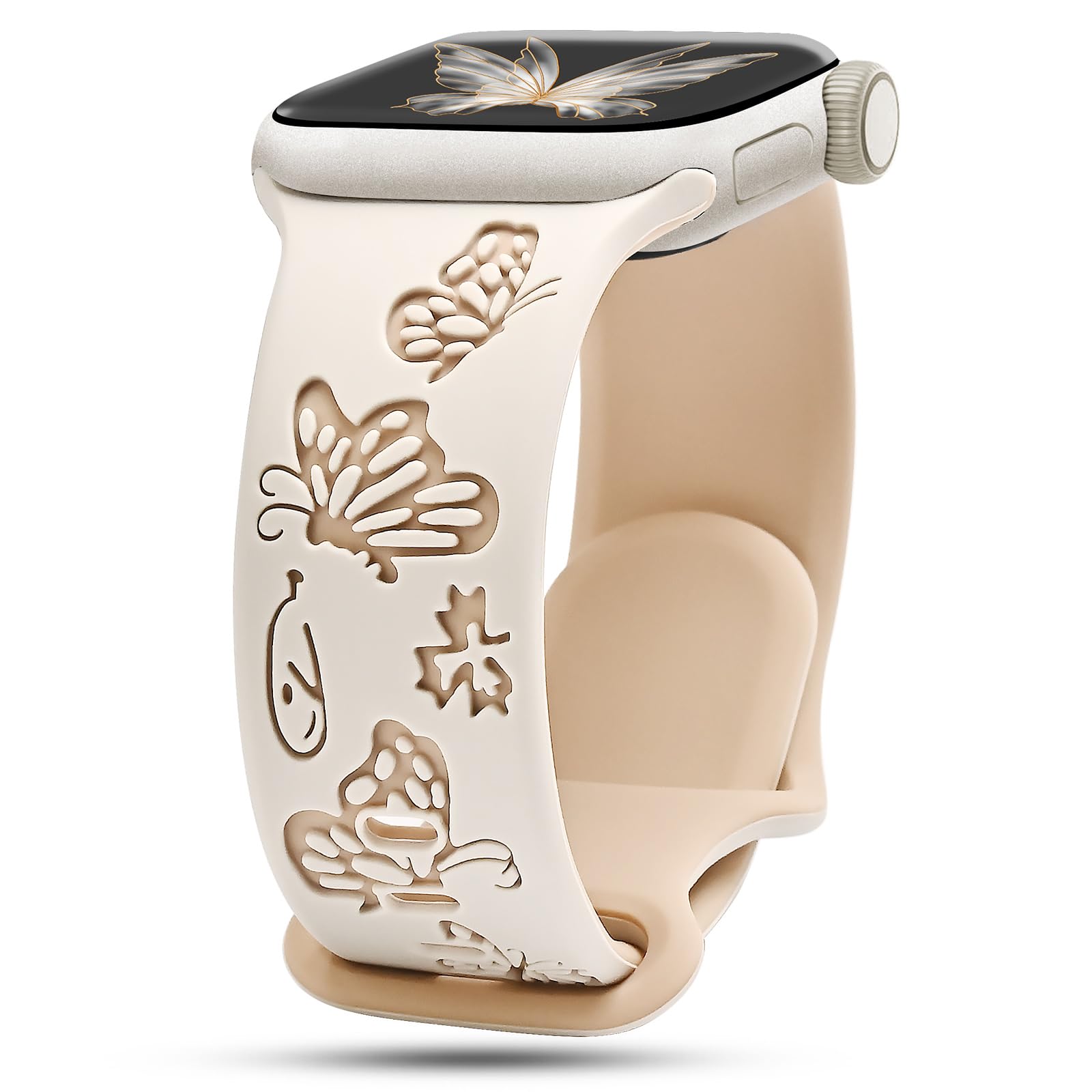 Amazon.com: Butterfly Engraved Bands Compatible with Apple  display picture 2