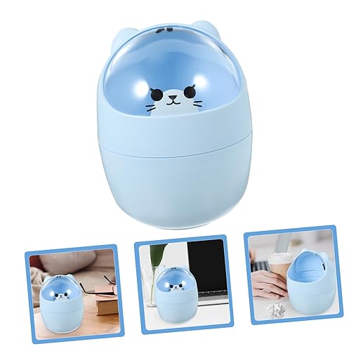 Miniatura 8 de Hemoton Cubo de basura decorativo para decoración de oficina, decoración de decoración, basurero con forma de caricatura, práctico cubo de basura