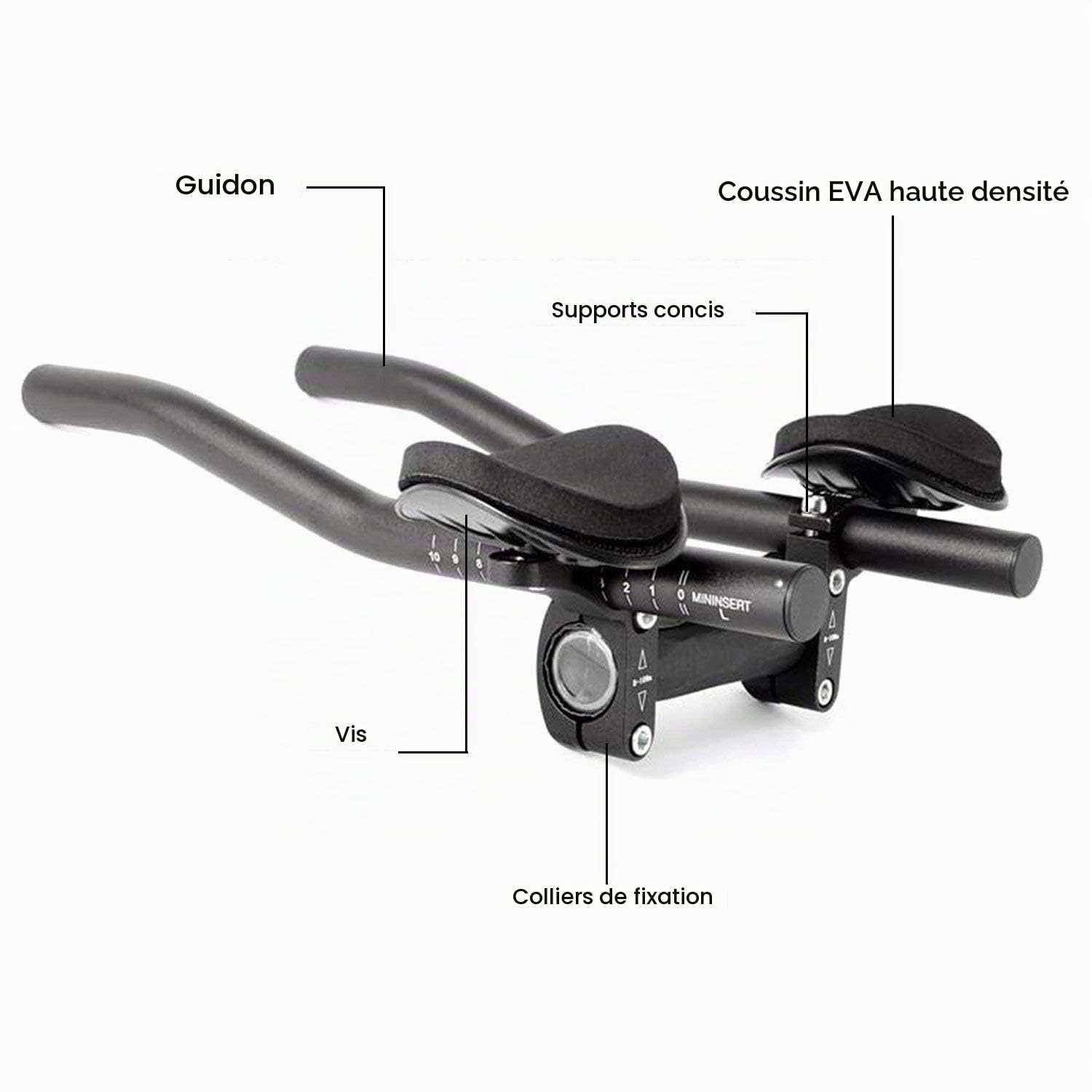 Prolongateur Guidon de Vélo, Cycle Triathlon Racing Cycling Clip sur Bars Relaxation Repos