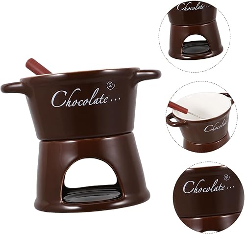 Miniatura 8 de Juego de calentador de mantequilla de cerámica de 1 pieza, olla de fusión de porcelana para queso de chocolate y fondue de mantequilla, incluye