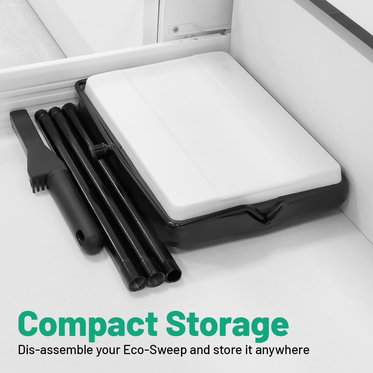 Eco Sweep Kehrmaschine für verschiedene Oberflächen, leicht, kabellos, für Teppiche, Fliesen, Laminat, Holz, Vinyl, kein Strom, mit rotierendem Borstensystem, für Staubkrümel und Schmutz