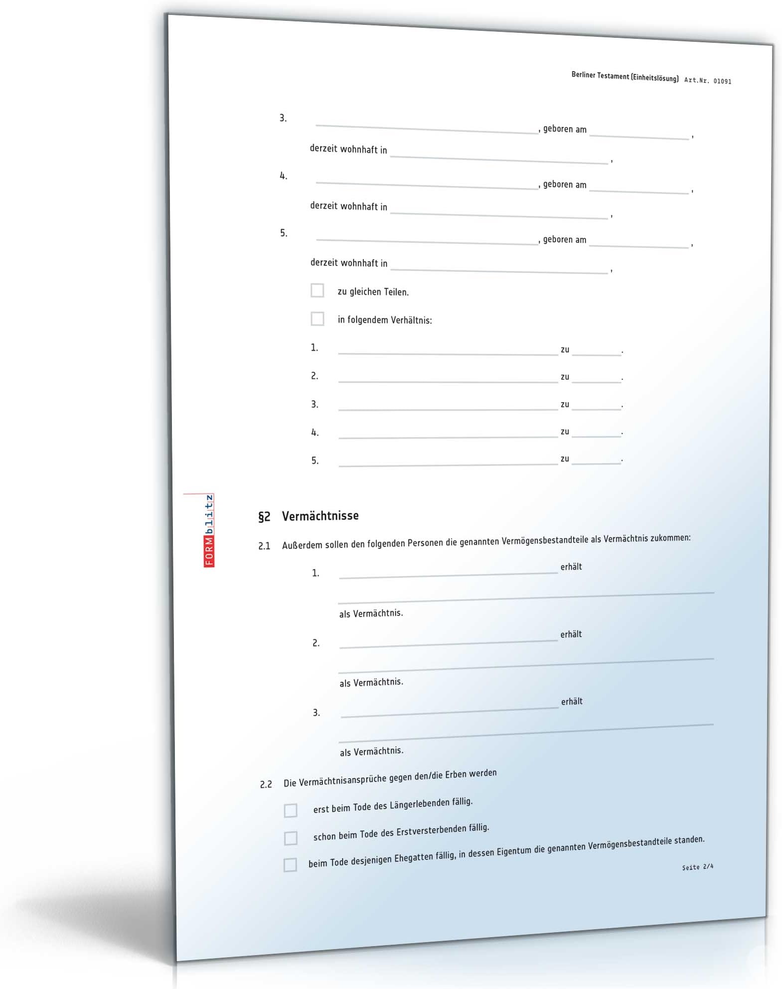 Berliner Testament Einheitslosung Doc Ehegattentestament Download Amazon De Software