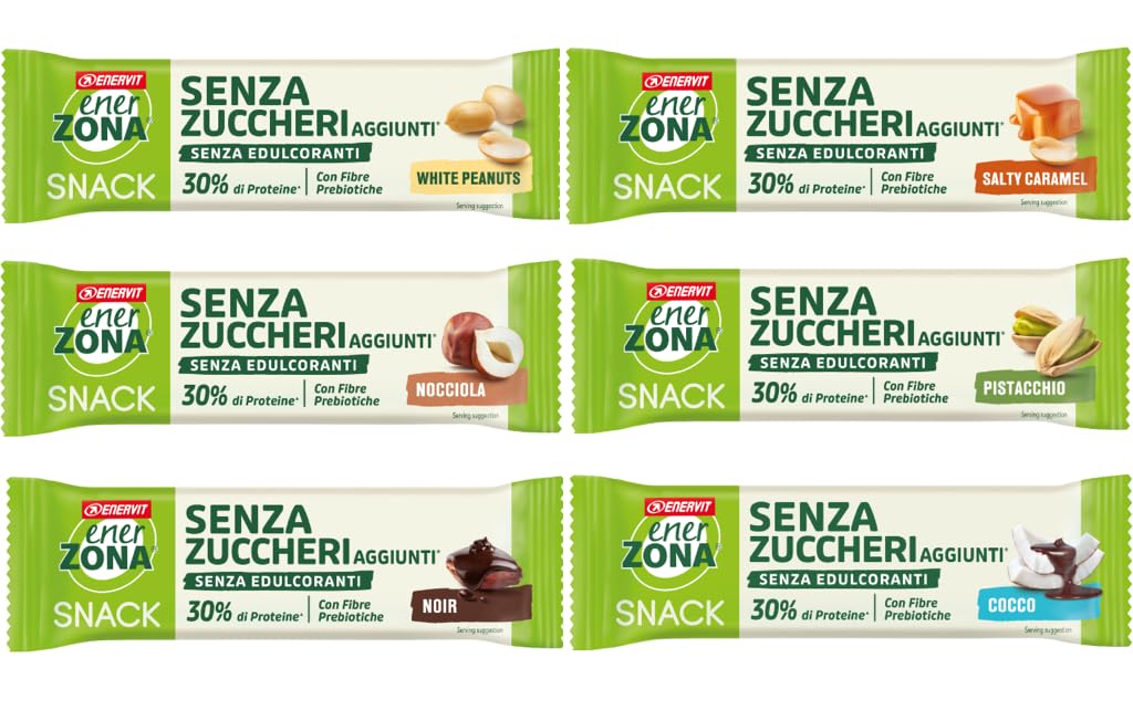 EnerZona Snack Sin Azúcar Variety Pack | 30 Barritas de 27/33 gramos con 30% de Proteínas | Sabores Surtidos