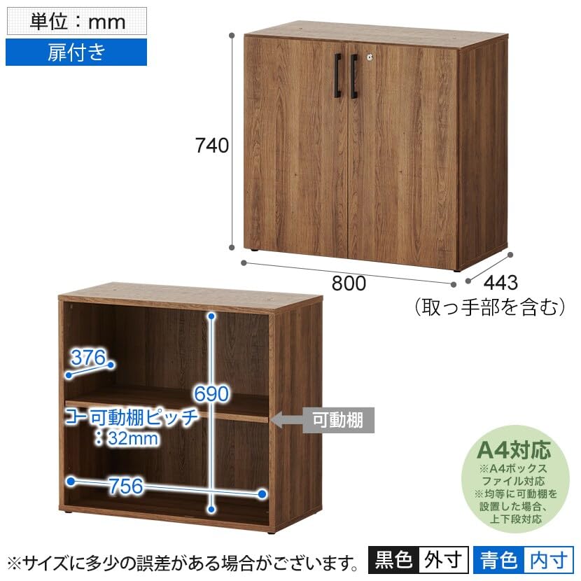 Amazon.co.jp: オフィスコム 法人様向け レモダ 木製キャビネット 2段 