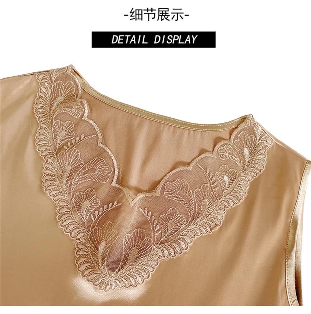 Camisole da donna Primavera Estate Senza Maniche Scollo a V Patchwork Pizzo Vest Top