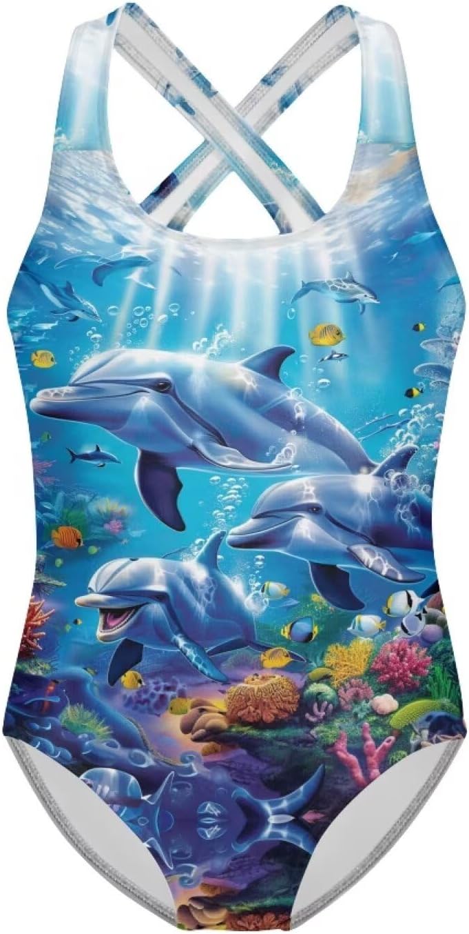 One Piece Swimsuit Sleeveless Bathing Suit for Girls Athletic Sleeveless Swimwear