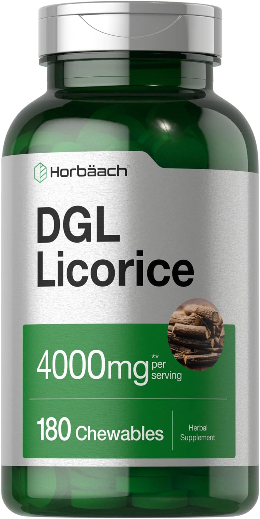 DGL Licorice Chewable Tablets | 180 Count | Vegetarian and Non-GMO | Deglycyrrhizinated Licorice Root Extract