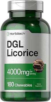 Horbaach DGL Licorice Supplement | 180 Chewable Tablets | Deglycyrrhizinated Root Extract | Non-GMO & Vegetarian Formula