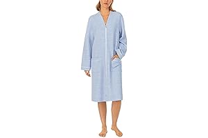Eileen West women's relaxed fit 100% Cotton 42 Notch Zip Robe