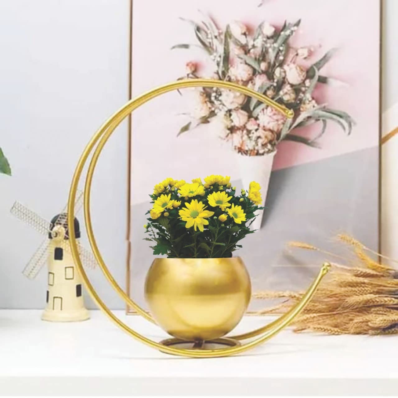 Prince Golden Metal Flower Pot // Planter with Stand for Indoor Living Room, Balcony and Garden Decor || Vase for Home Decor (Plants not Included)(Size : 6 in, Color : Gold) (B09QCPFJMV) Amazon Price History, Amazon Price Tracker