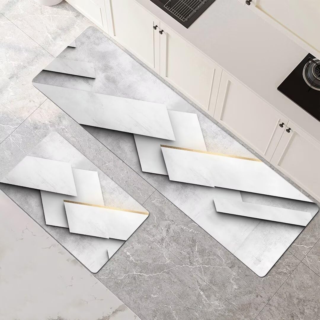 Alfombra cocina lavable para pasillo lavandería y entrada en juego de dos piezas gris