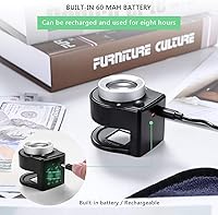 Vista 5 de Lupa de monedas 30X, recargable por USB, 6 luces, lupa portátil de metal, lupa de costura, lupa de costura para textiles, herramientas ópticas