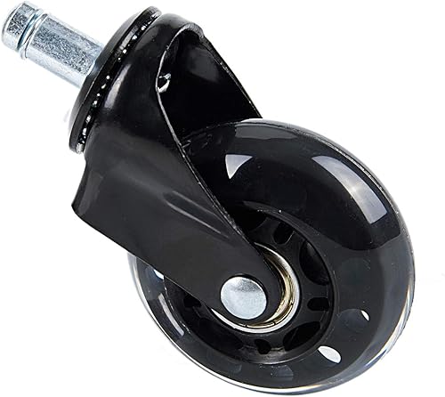 Miniatura 2 de 1 unids 2.5 pulgadas universal mute Wheel reemplazo silla de oficina ruedas giratorias rodillos negro 132.3 lbs ruedas muebles hardware