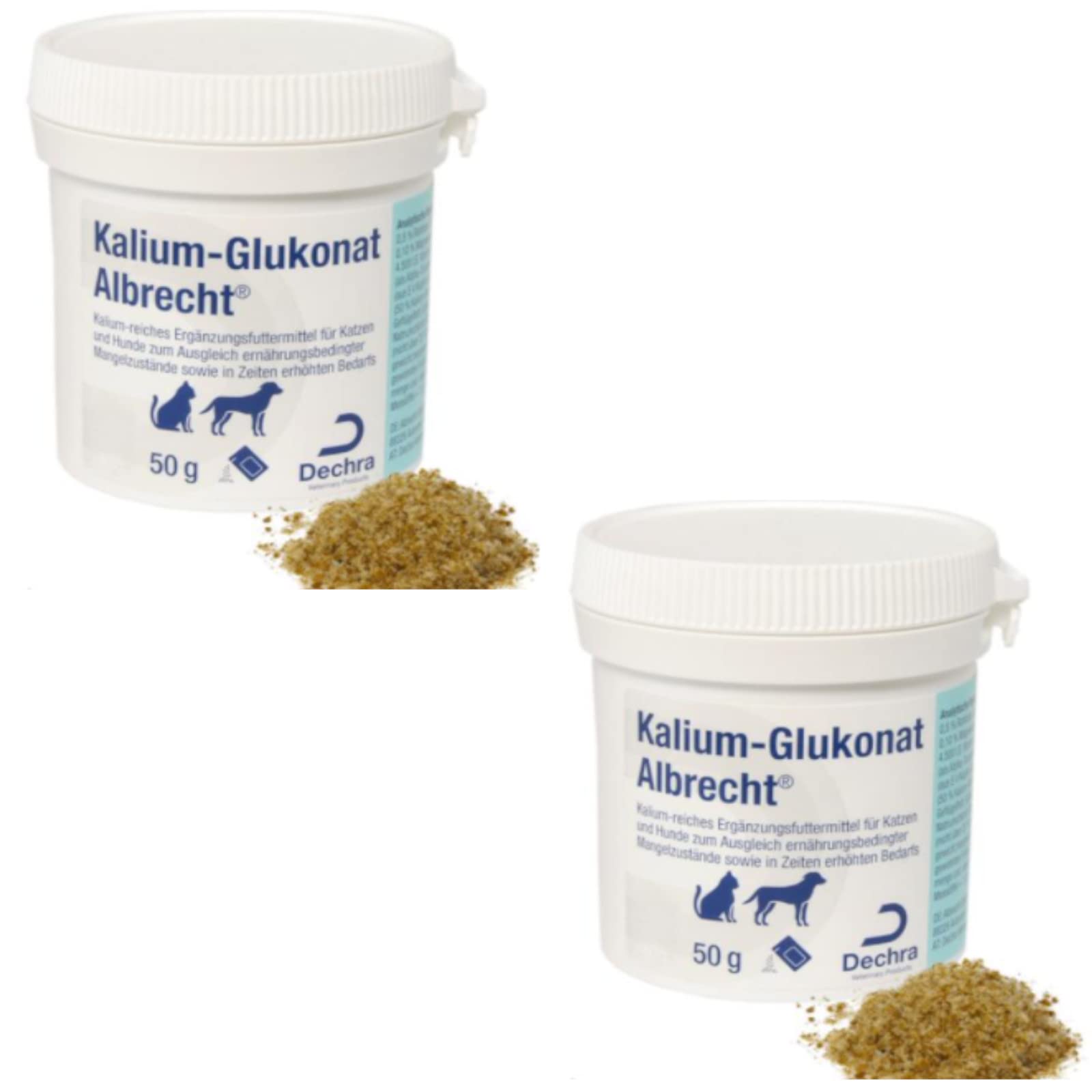 Dechra - glukonian potasu Albrecht karma uzupełniająca dla kotów i psów - dwupak - 2 x 50 g