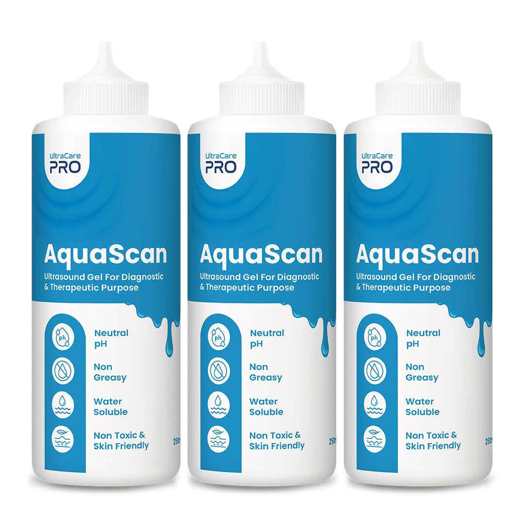 UltraCare PRO Aquascan- Ultrasound Gel For Diagnostic And Therapeutic Purpose (Pack Of 3 Bottles)