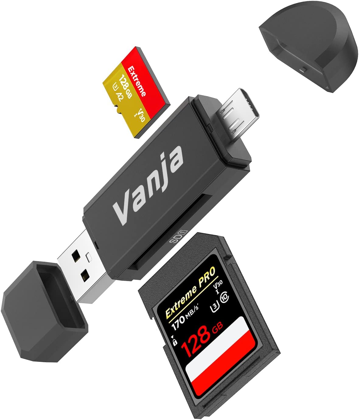 SD/Micro SD Card Reader Vanja Micro USB OTG and USB 2.0 Card Reader